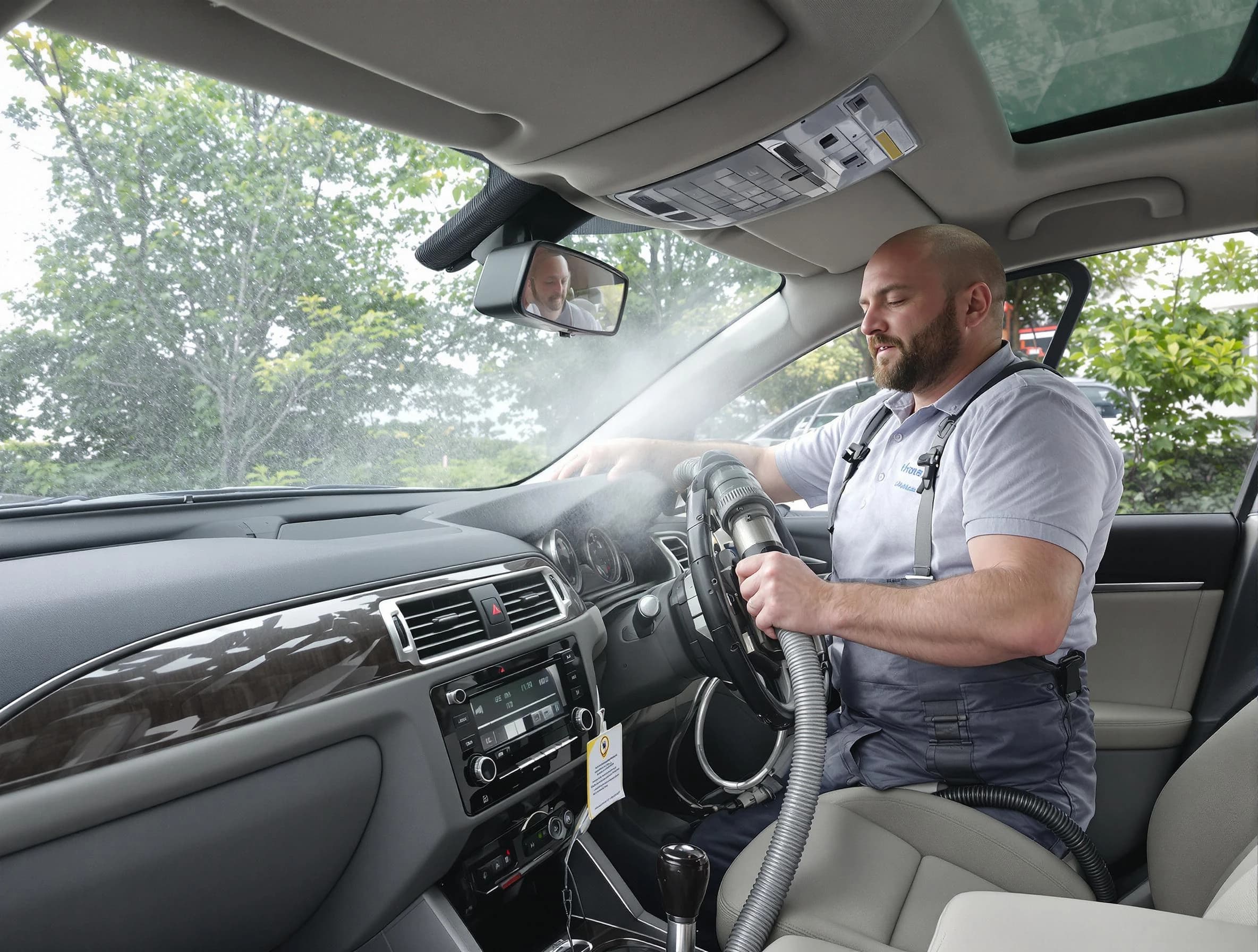 Saugus Air Duct Cleaning specialist performing professional car duct cleaning in Saugus