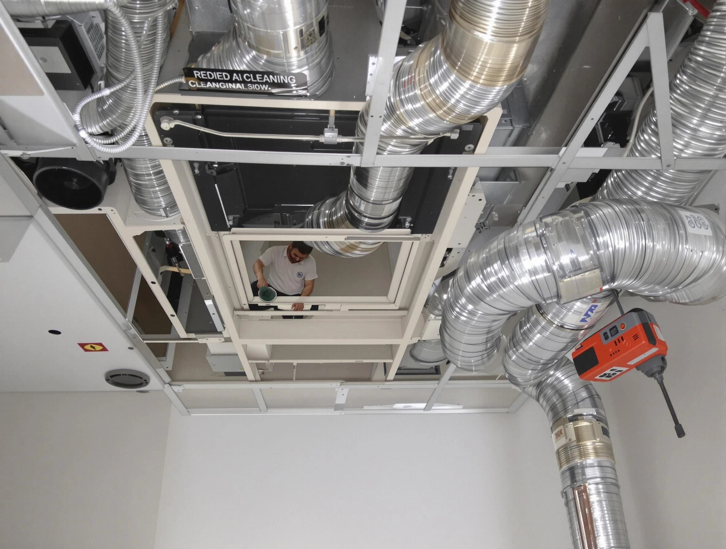Saugus Air Duct Cleaning technician performing detailed central duct system cleaning in Saugus
