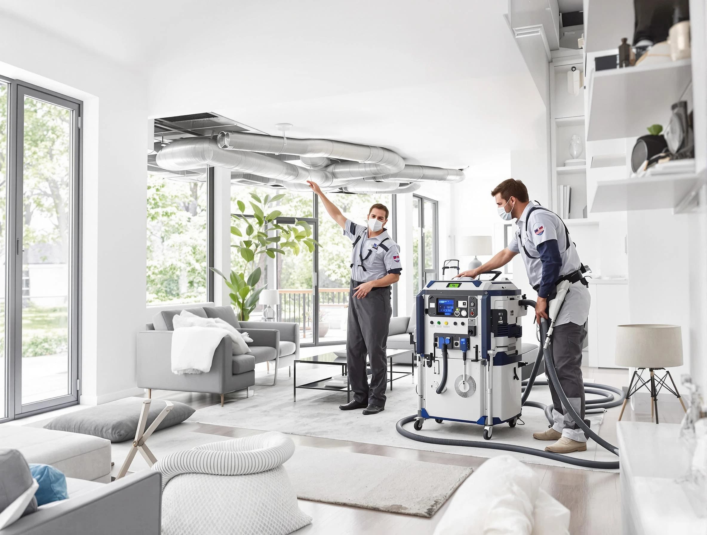 Saugus Air Duct Cleaning professional conducting pure air duct cleaning with state-of-the-art equipment in Saugus