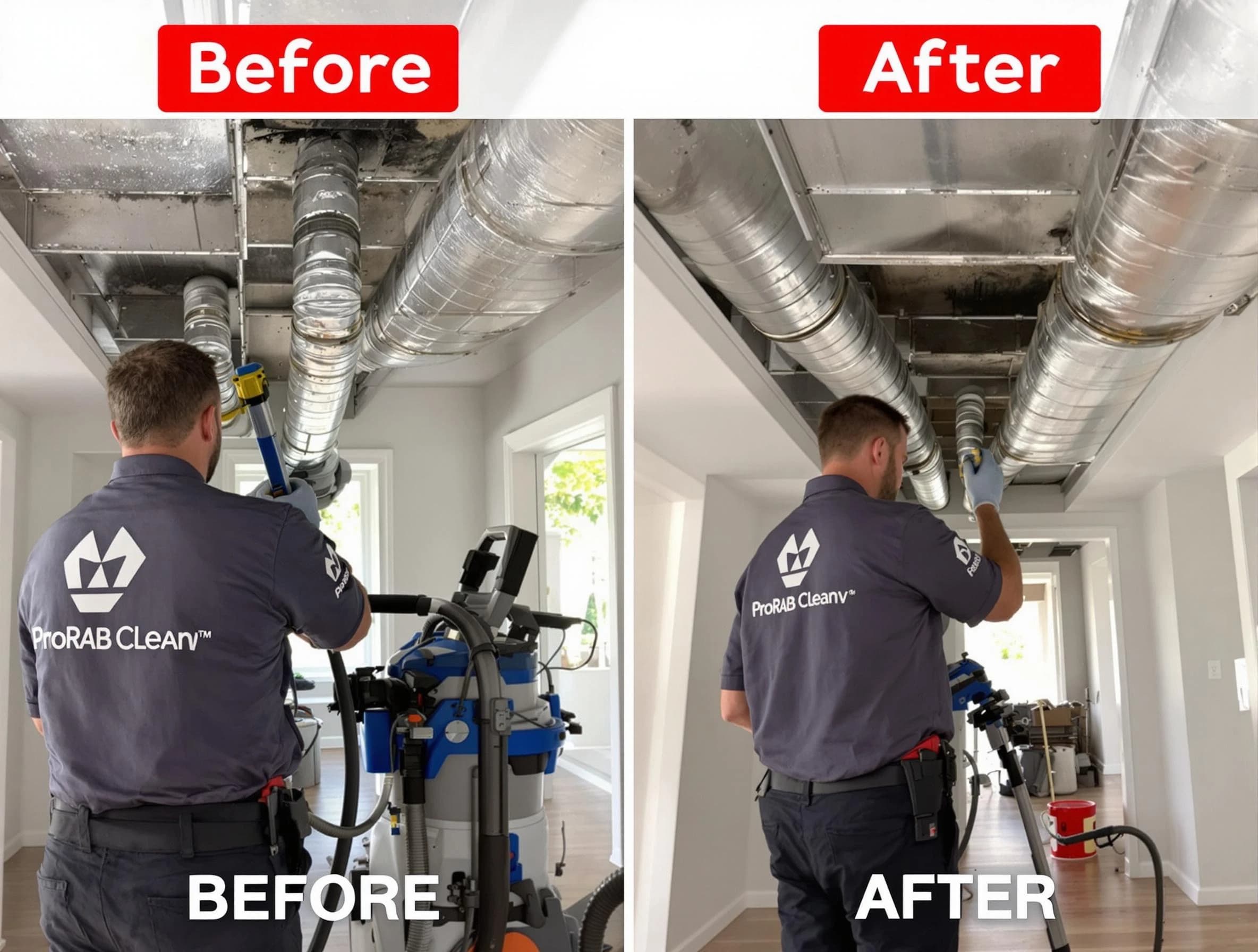 Saugus Air Duct Cleaning expert performing thorough residential duct cleaning in a Saugus home