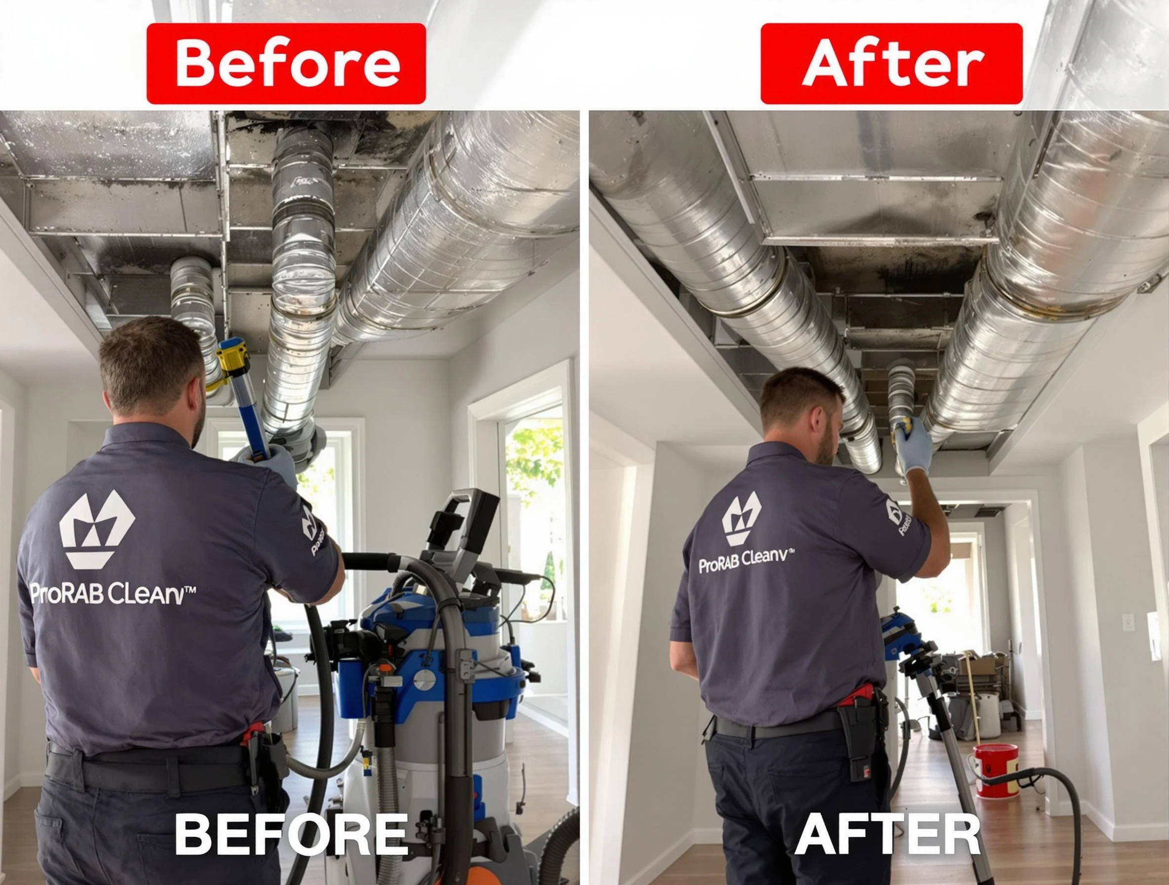 Saugus Air Duct Cleaning expert performing thorough residential duct cleaning in a Saugus home